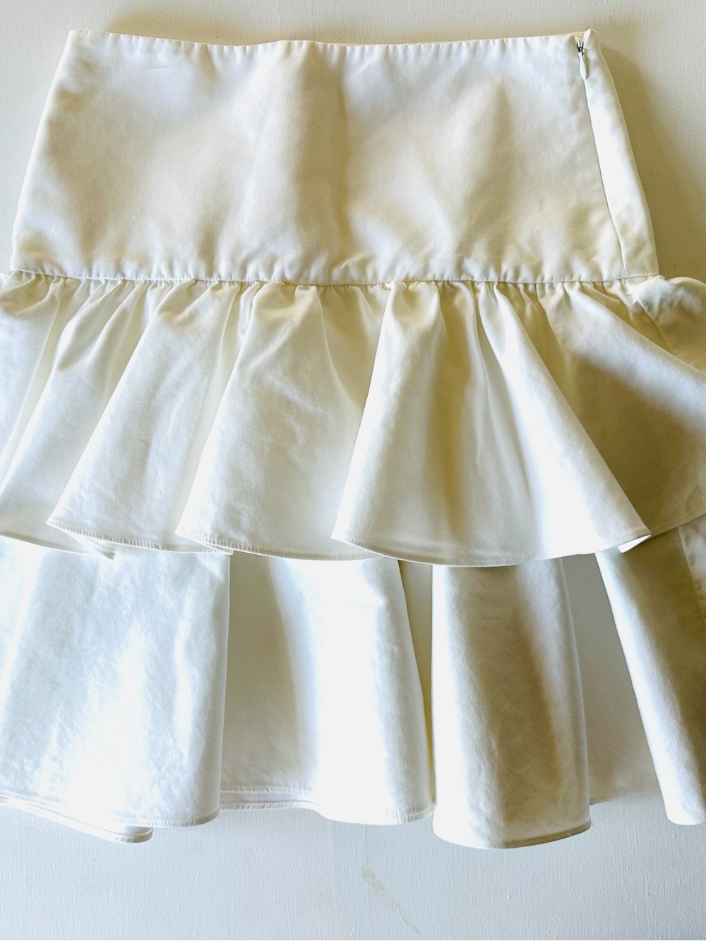 Ralph Lauren Ivory Tiered Ruffle Skater Skirt